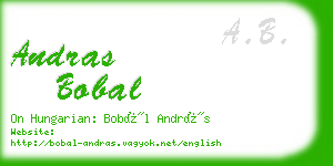 andras bobal business card